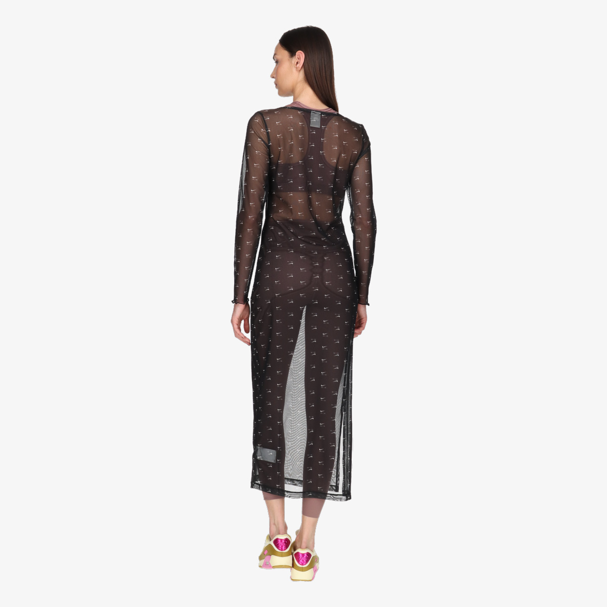 NIKE Фустан W NSW AIR AOP MESH LS DRESS 