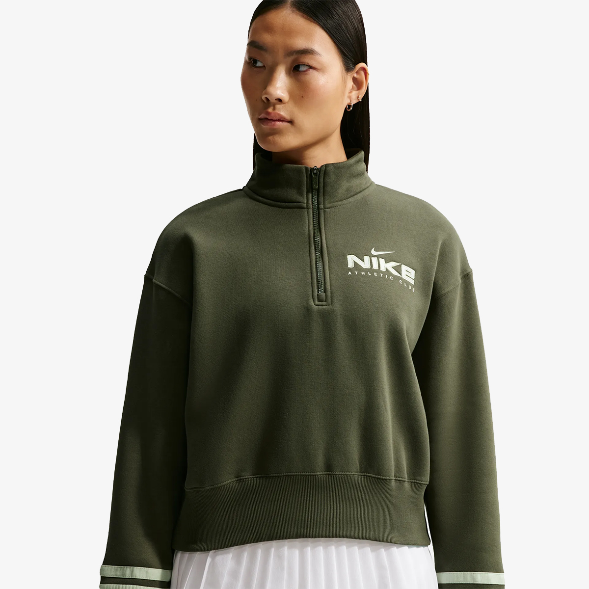 Nike Маица долги ракави W NSW CLS+ FLC QZ TOP