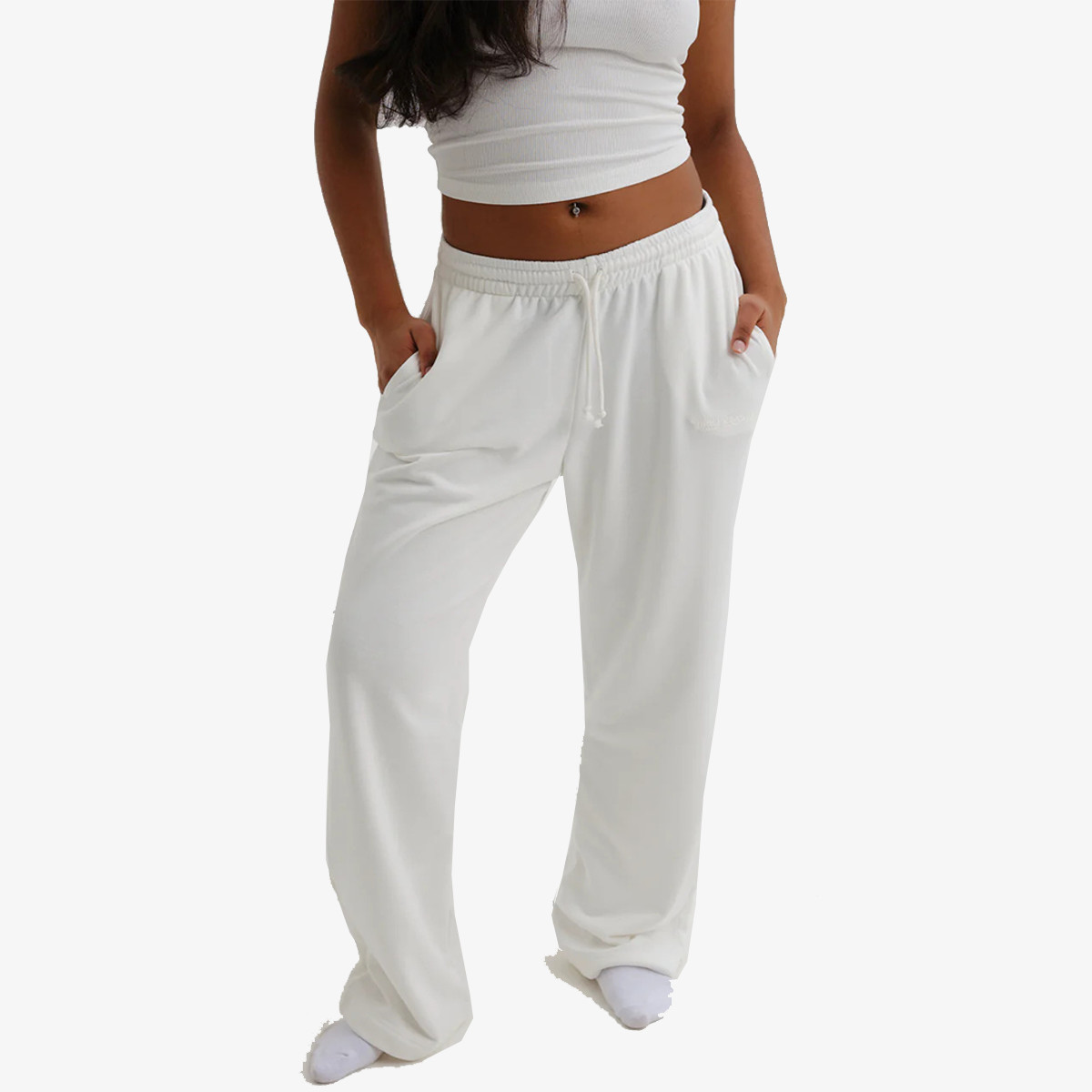 JUICY COUTURE Долен дел тренерки COSY FLEECE LOOSE FITTED WIDE LEG PANT 