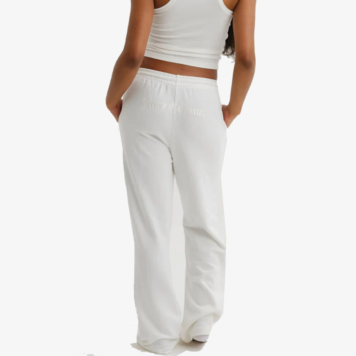 JUICY COUTURE Долен дел тренерки COSY FLEECE LOOSE FITTED WIDE LEG PANT 