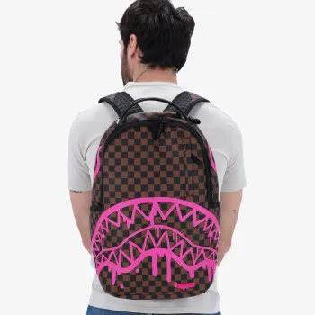 SPRAYGROUND Ранец PINK DRIP BROWN CHECK DLX BACKPACK 