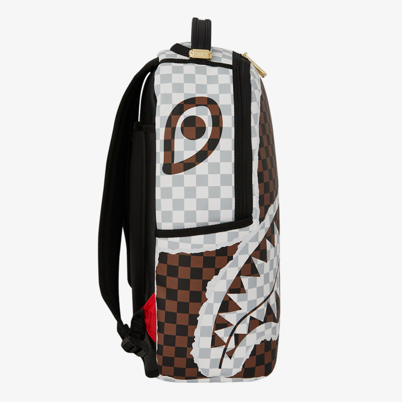 Sprayground Çantë shpine CREAM AND BROWN TEAR CHECK BACKPACK 