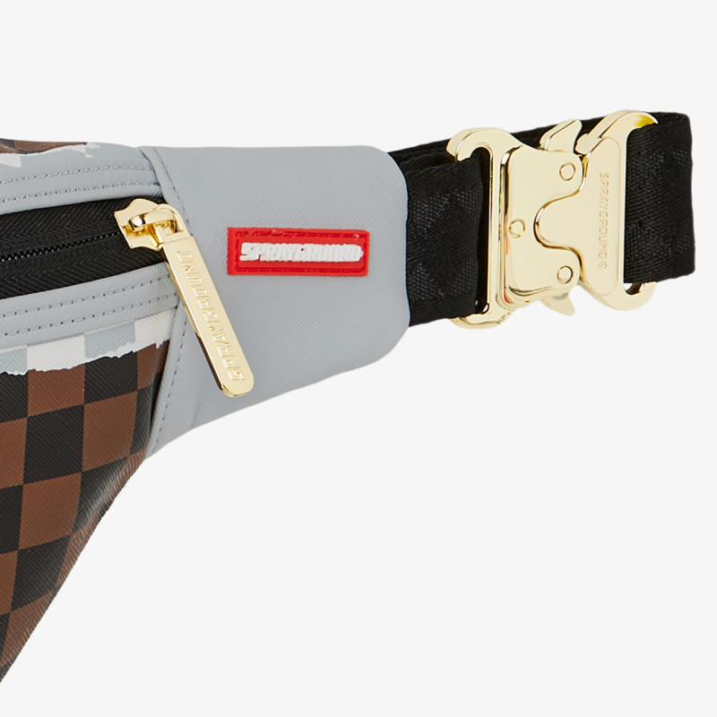 Sprayground Çantë e vogël CREAM AND BROWN TEAR CHECK CROSSBODY 