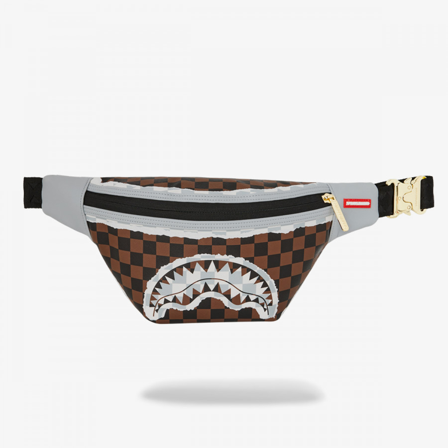 Sprayground Çantë e vogël CREAM AND BROWN TEAR CHECK CROSSBODY 