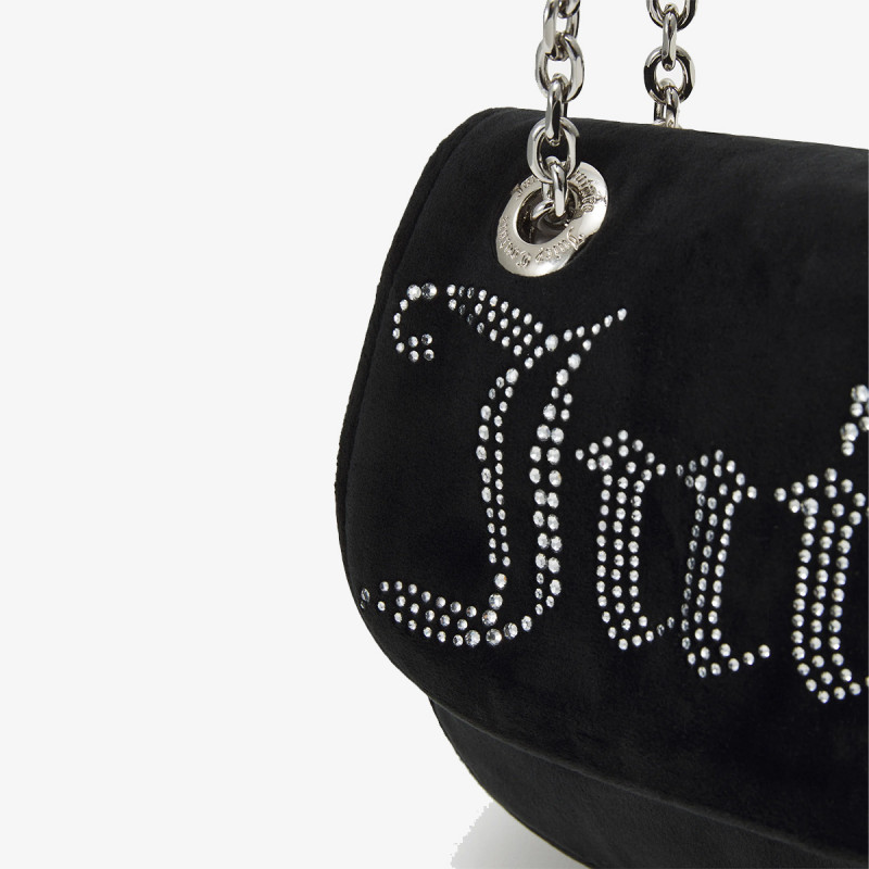 Juicy Couture Торба Kimberly Crossbody w/ Fla Polyester Blac 