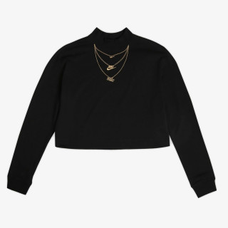 NIKE Дуксер W NSW TEE LS MOCK LX 