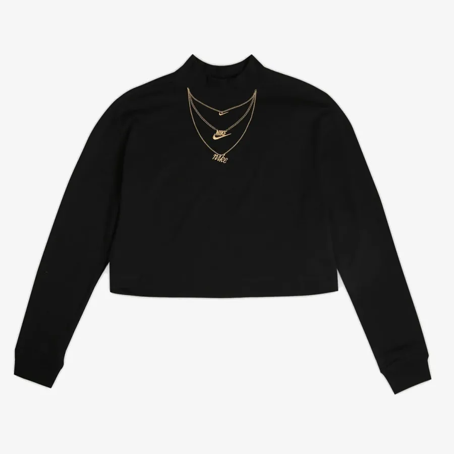 NIKE Дуксер W NSW TEE LS MOCK LX 