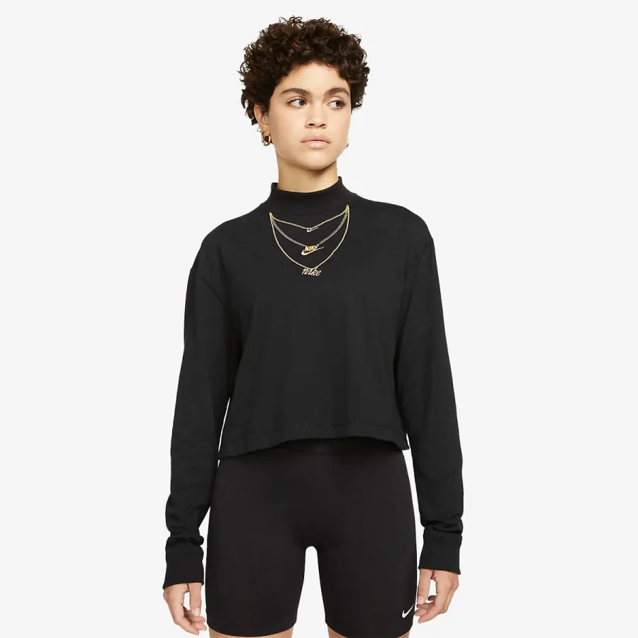 NIKE Дуксер W NSW TEE LS MOCK LX 