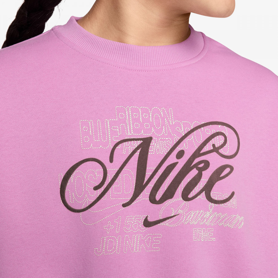 Nike Маица долги ракави G NSW CLUB FLC BXY CREW GFX 