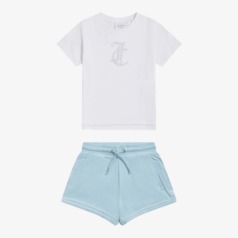 Juicy Couture Тренерка JC Logo Tee & Velour Short Set 