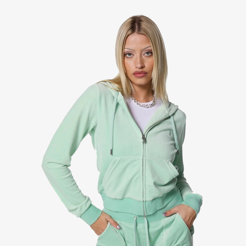 Juicy Couture Bluza ZIP THROUGH HOODIE WITH  ZIP PULL &  JC 