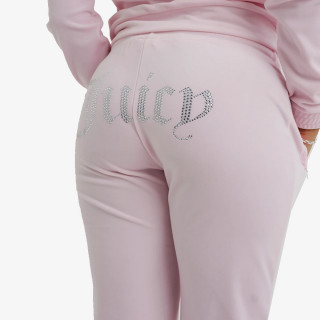 JUICY COUTURE Долен дел тренерки VELOUR TRACK PANT WITH DIAMANTE BRANDIN 