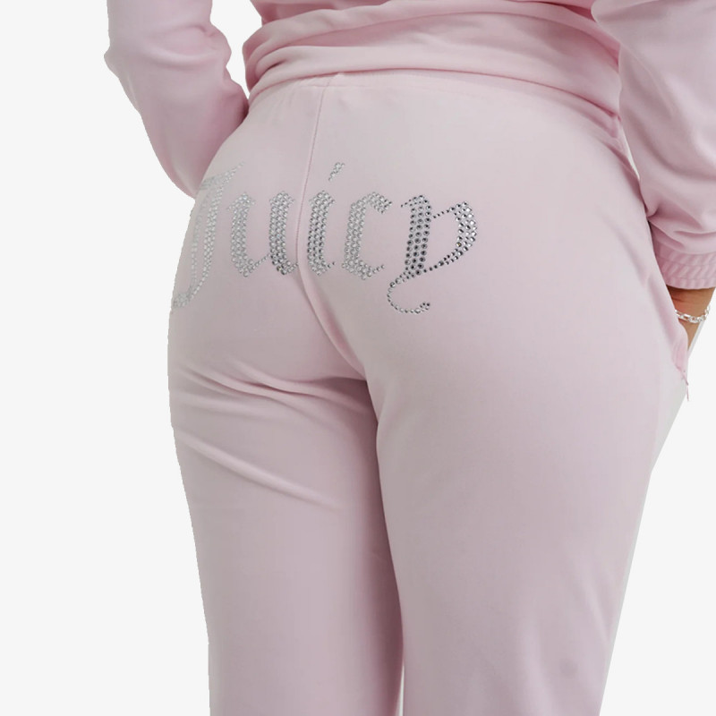 Juicy Couture Долен дел тренерки VELOUR TRACK PANT WITH DIAMANTE BRANDIN 