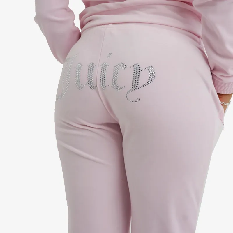 JUICY COUTURE Долен дел тренерки VELOUR TRACK PANT WITH DIAMANTE BRANDIN 
