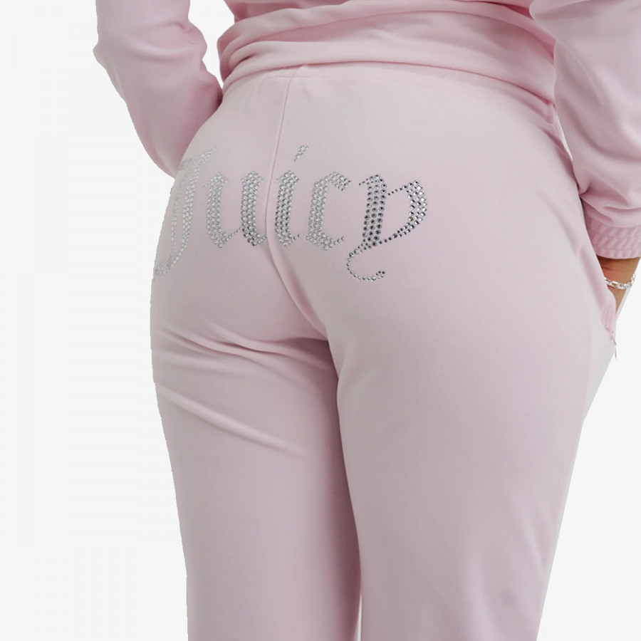 Juicy Couture Долен дел тренерки VELOUR TRACK PANT WITH DIAMANTE BRANDIN 