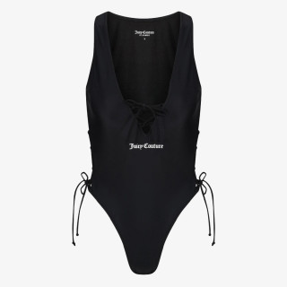 Juicy Couture Једноделен костим за капење Black Lattice One Piece 