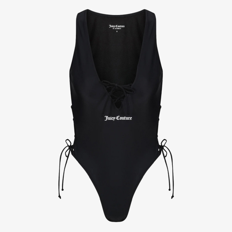 Juicy Couture Једноделен костим за капење Black Lattice One Piece 