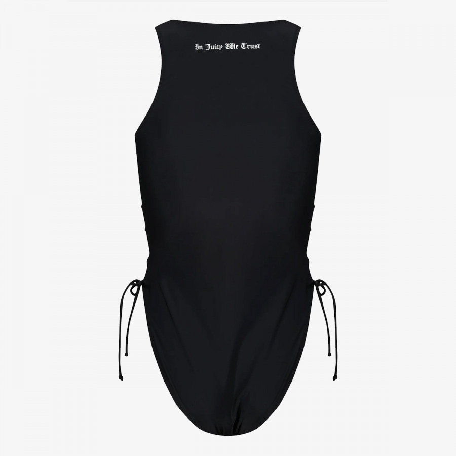 Juicy Couture Једноделен костим за капење Black Lattice One Piece 