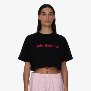 Juicy Couture Bluzë FLOCKED CROPPED TEE 