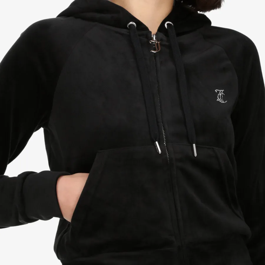 JUICY COUTURE Дуксер CLASSIC VELOUR HOODIE WITH JUICY  LOGO 
