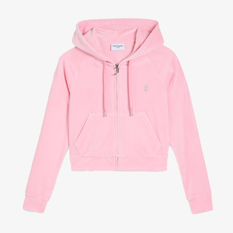Juicy Couture Дуксер CLASSIC VELOUR HOODIE WITH JUICY  LOGO 