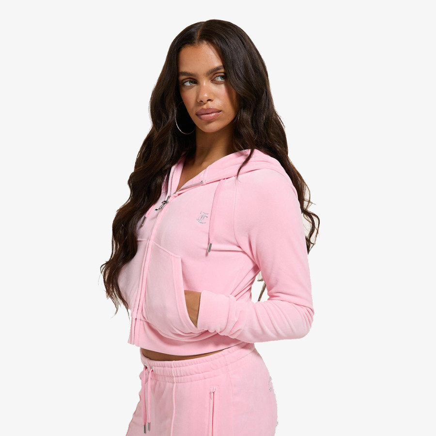 Juicy Couture Дуксер CLASSIC VELOUR HOODIE WITH JUICY  LOGO 