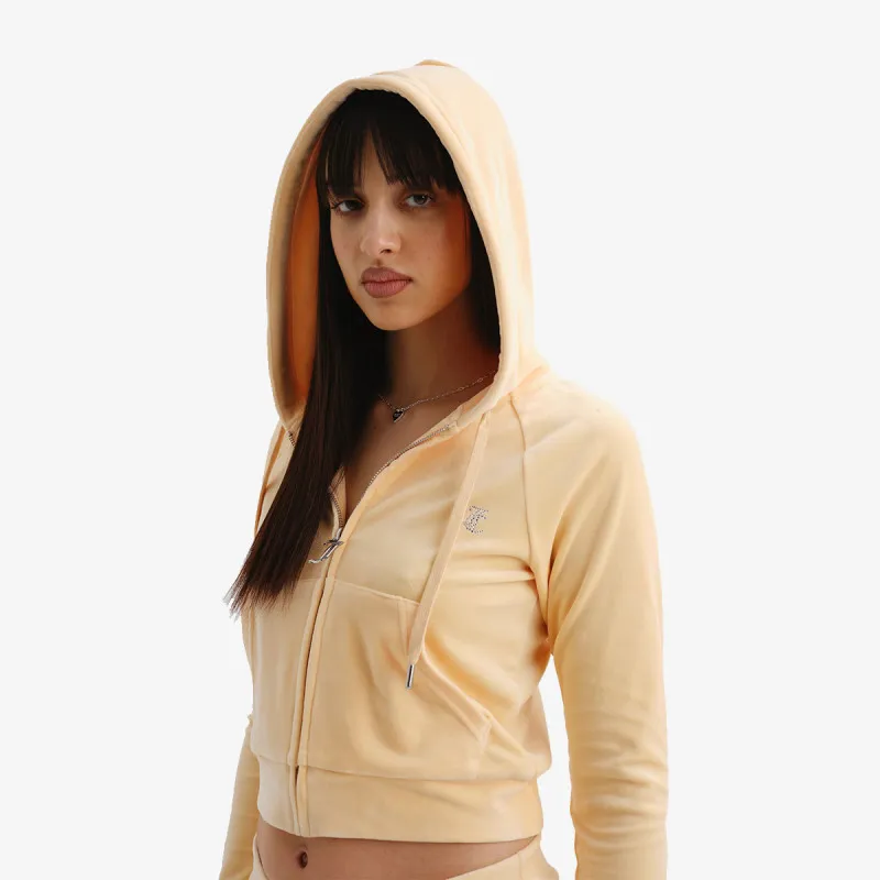 JUICY COUTURE Дуксер CLASSIC VELOUR HOODIE WITH JUICY  LOGO 