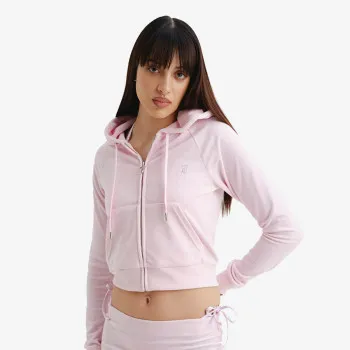 JUICY COUTURE Дуксер CLASSIC VELOUR HOODIE WITH JUICY  LOGO 