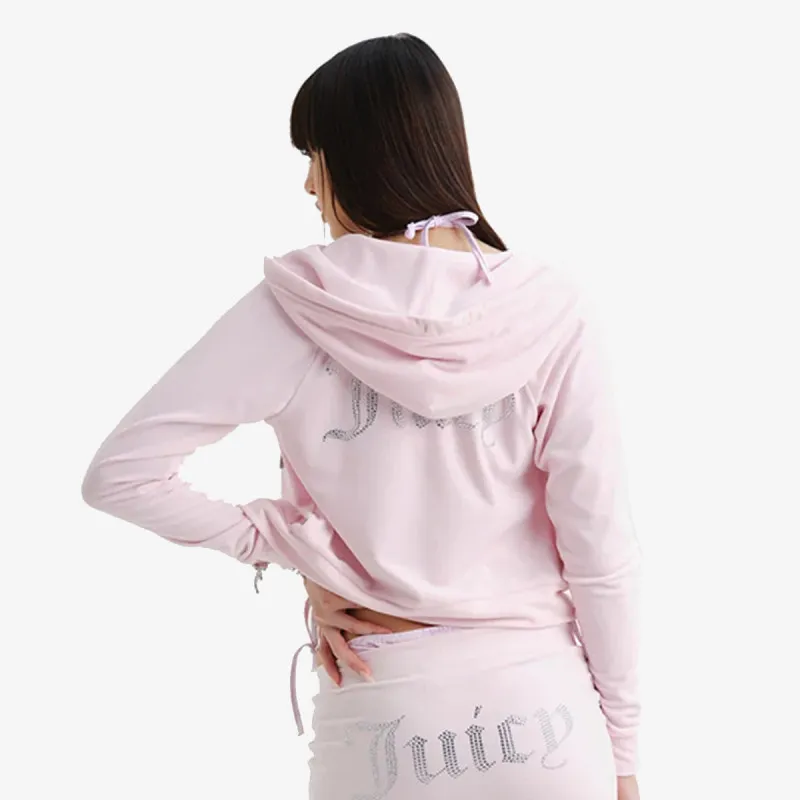 JUICY COUTURE Дуксер CLASSIC VELOUR HOODIE WITH JUICY  LOGO 