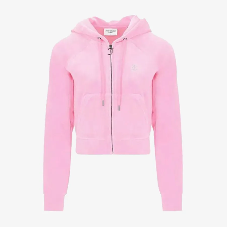JUICY COUTURE Дуксер CLASSIC VELOUR HOODIE WITH JUICY  LOGO 