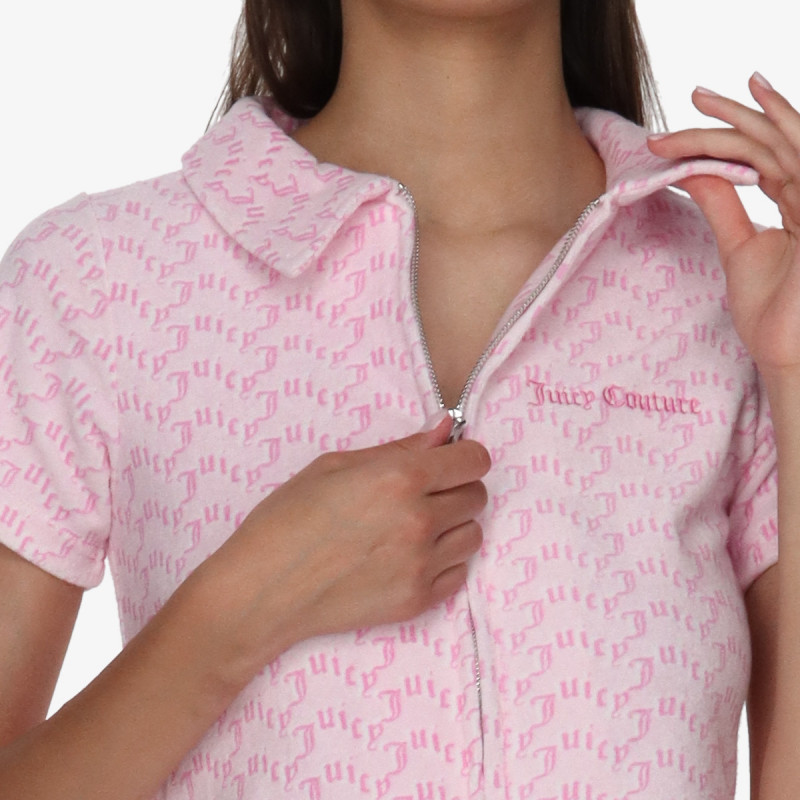 Juicy Couture Маица TOWELLING SHIRT WITH MONOGRAM PRINT 