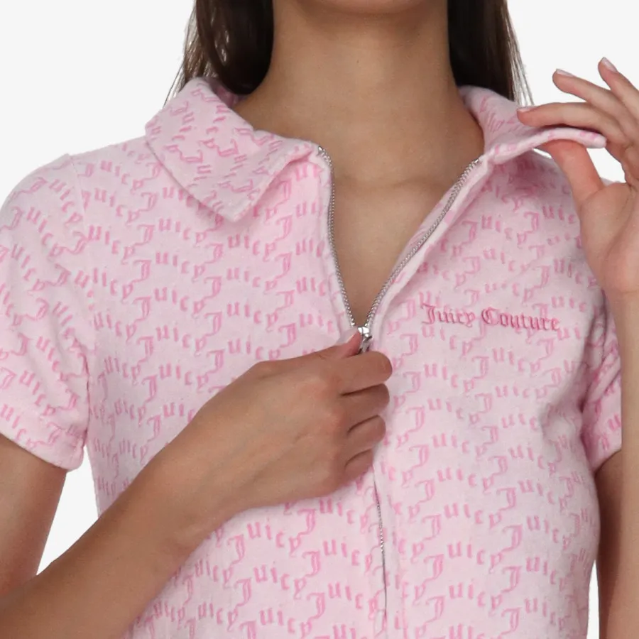 JUICY COUTURE Маица TOWELLING SHIRT WITH MONOGRAM PRINT 
