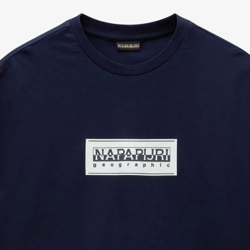 Napapijri Bluzë S-BOX LOGO SS 176 BLU MARINE 