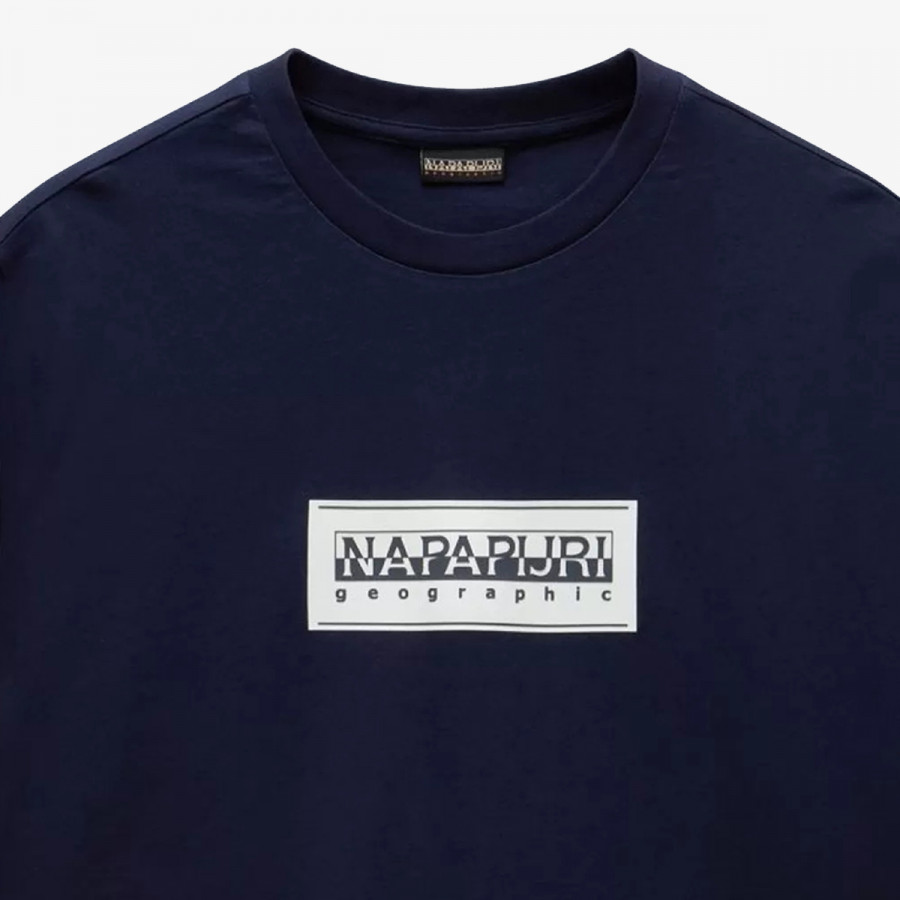 Napapijri Bluzë S-BOX LOGO SS 176 BLU MARINE 