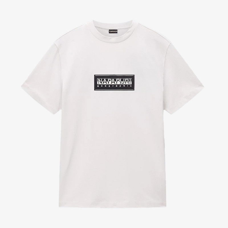 Napapijri Bluzë S-BOX LOGO SS N1A WHITE WHISPER 