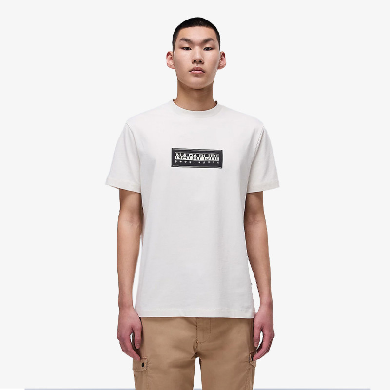 Napapijri Bluzë S-BOX LOGO SS N1A WHITE WHISPER 