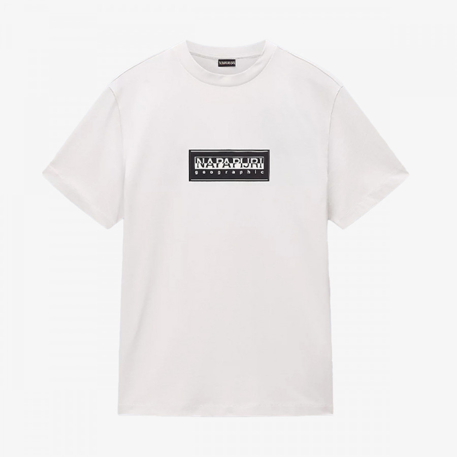 Napapijri Bluzë S-BOX LOGO SS N1A WHITE WHISPER 