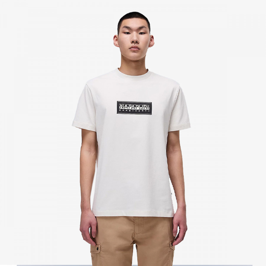 Napapijri Bluzë S-BOX LOGO SS N1A WHITE WHISPER 