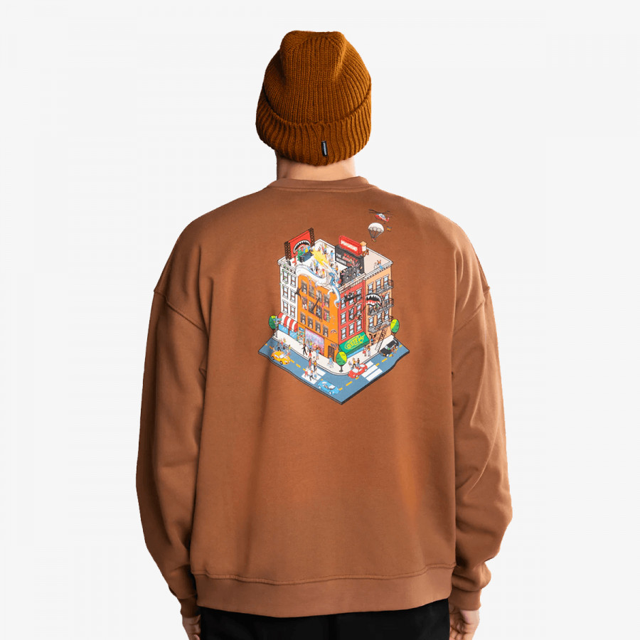 Sprayground Дуксер BLOCK PARTY CREWNECK BROWN 