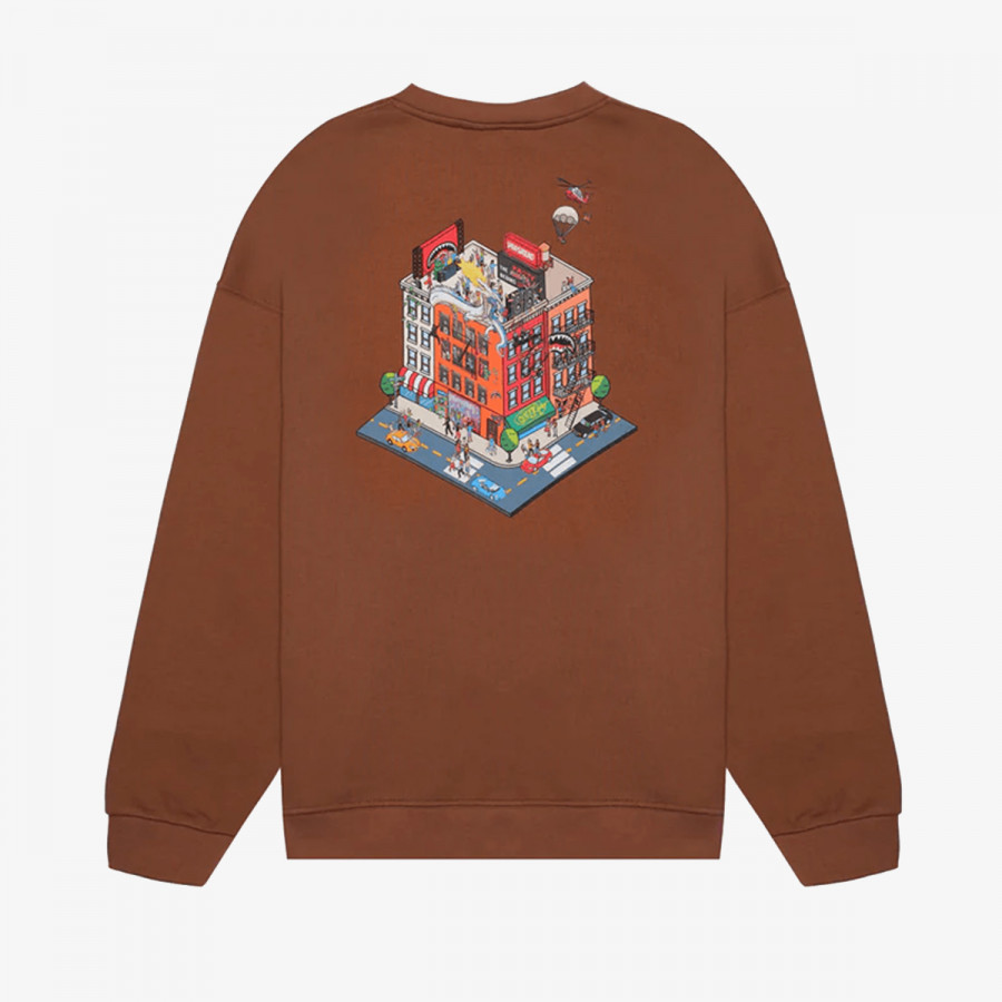 Sprayground Дуксер BLOCK PARTY CREWNECK BROWN 