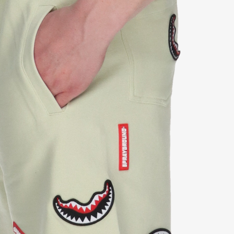 Sprayground Pantallona të shkurtra SHARK PATCHES SHORTS SAGE 